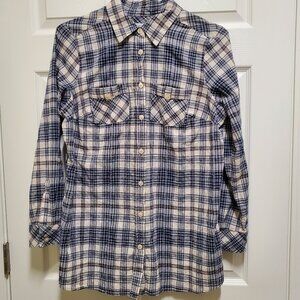 Blue Plaid Long Sleeved Shirt